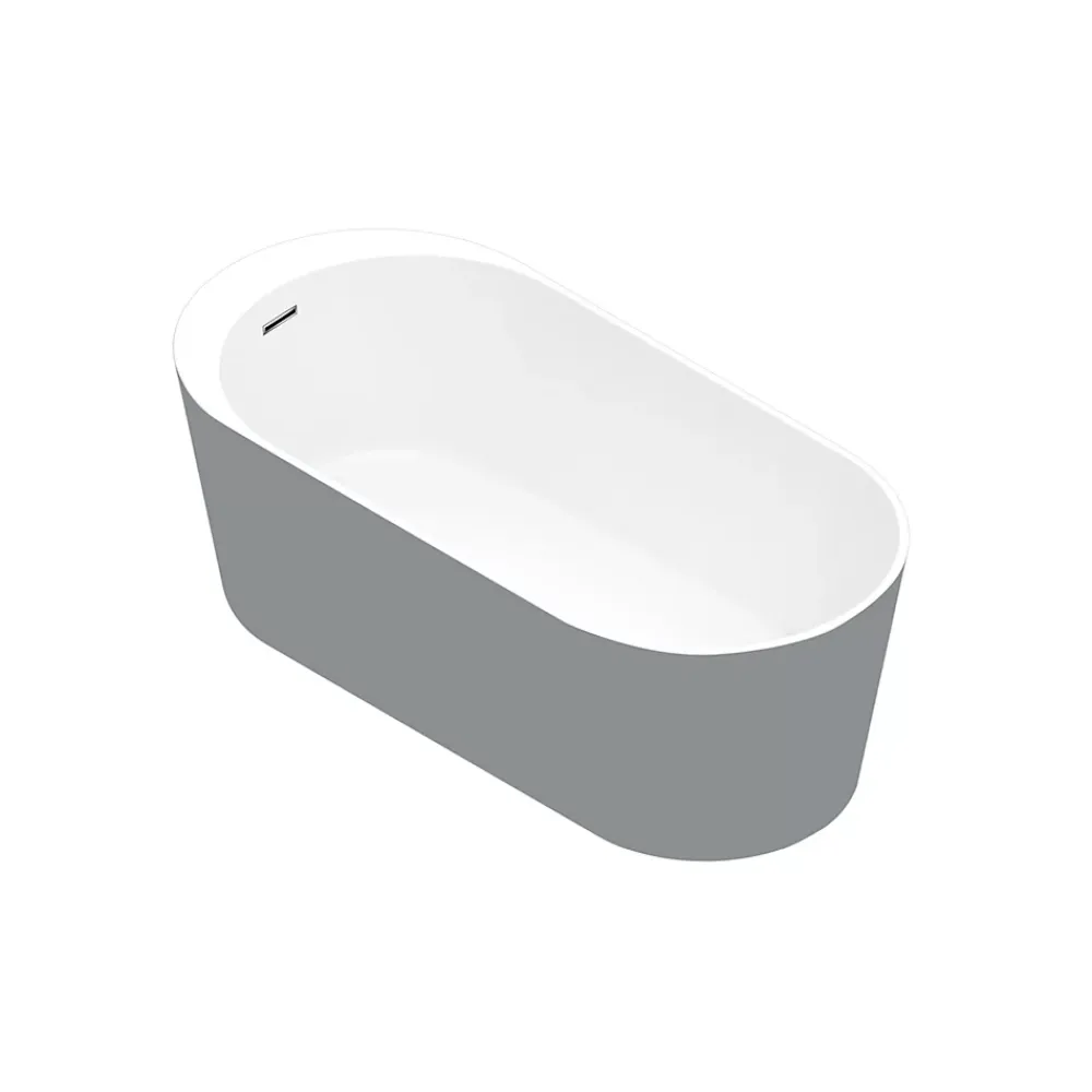 Baignoire Îlot|GoodHome Baignoire îlot Huron L. 180 cm x l. 80 cm gris