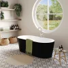 Baignoire Îlot|GoodHome Baignoire îlot Huron L. 150 cm x l. 75 cm noir