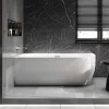 Baignoire Îlot|Bernstein Baignoire îlot LENA CORNER acrylique blanc brillant - montage gauche -170x75cm - Garantie 5 ans - Avec mitigeur 8028, Sans siphon