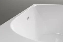 Baignoire Îlot|Bernstein Baignoire îlot LENA CORNER acrylique blanc brillant - montage gauche -170x75cm - Garantie 5 ans - Avec mitigeur 8028, Sans siphon