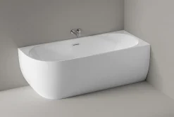 Baignoire Îlot|Bernstein Baignoire îlot LENA CORNER acrylique blanc brillant - montage droite -170x75cm - Garantie 5 ans - Sans robinet, Avec siphon