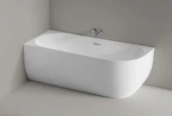 Baignoire Îlot|Bernstein Baignoire îlot LENA CORNER acrylique blanc brillant - montage gauche -170x75cm - Garantie 5 ans - Avec mitigeur 1521, Avec siphon