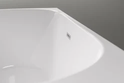 Bernstein Baignoire îlot LENA CORNER acrylique blanc brillant - montage droite -170x75cm - Garantie 5 ans - Avec siphon et mitigeur 8028B