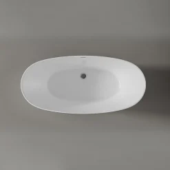 Bernstein Baignoire îlot moderne acrylique pour salle de bain, isolation thermique, Blanc brillant, 170x80x58cm, Garantie 5 ans, BELAQUA