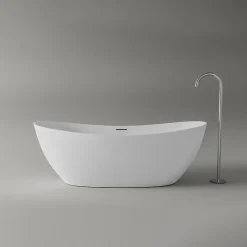 Bernstein Baignoire îlot moderne design acrylique salle de bain - Blanc brillant - 170x72x60cm - Garantie 5 ans - DALIA Blanc brillant