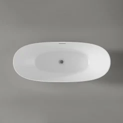 Bernstein Baignoire îlot moderne design acrylique salle de bain - Blanc brillant - 170x72x60cm - Garantie 5 ans - DALIA Blanc brillant
