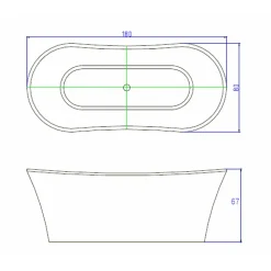Baignoire Îlot|Sanitaire Baignoire îlot MOOREA 180x80 cm