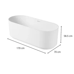 Mob-In Baignoire îlot NAÏA en acrylique Lucite blanche 170cm