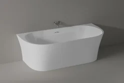 Baignoire Îlot|Bernstein Baignoire îlot NOVA acrylique - 170x80cm - Garantie 5 ans - Sans siphon, Blanc mat, Avec robinet mitigeur 8028B