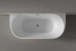 Baignoire Îlot|Bernstein Baignoire îlot NOVA acrylique - 170x80cm - Garantie 5 ans - Sans siphon, Blanc mat, Avec robinet mitigeur 8028B