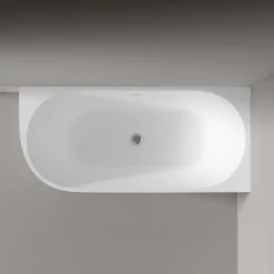 Bernstein Baignoire îlot NOVA CORNER acrylique blanc - montage droite -170x78cm - Garantie 5 ans - Avec robinet mitigeur 1521, Sans siphon