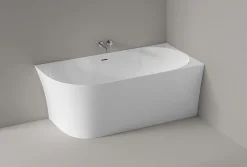 Baignoire Îlot|Bernstein Baignoire îlot NOVA SLIM LINE acrylique - montage droite - Garantie 5 ans - Avec siphon et robinet mitigeur 1523C, 150x78cm