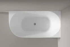 Baignoire Îlot|Bernstein Baignoire îlot NOVA SLIM LINE acrylique - montage droite - Garantie 5 ans - Avec siphon et robinet mitigeur 1523C, 150x78cm