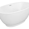 Baignoire Îlot|Vente-unique Baignoire îlot ovale - 186 L - 130 x 70 x 57 cm - Blanc brillant - Acrylique - MOBULA