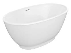 Baignoire Îlot|Vente-unique Baignoire îlot ovale - 186 L - 130 x 70 x 57 cm - Blanc brillant - Acrylique - MOBULA