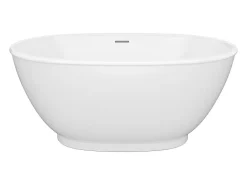 Baignoire Îlot|Vente-unique Baignoire îlot ovale - 186 L - 130 x 70 x 57 cm - Blanc brillant - Acrylique - MOBULA