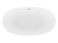 Baignoire Îlot|Vente-unique Baignoire îlot ovale - 186 L - 130 x 70 x 57 cm - Blanc brillant - Acrylique - MOBULA