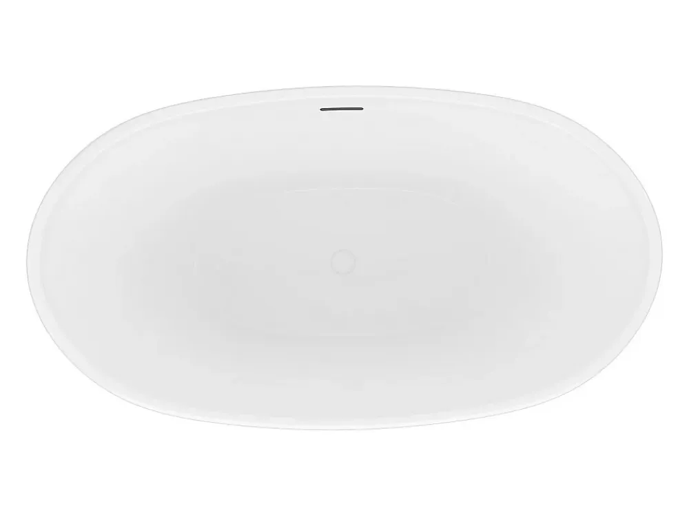 Baignoire Îlot|Vente-unique Baignoire îlot ovale - 186 L - 130 x 70 x 57 cm - Blanc brillant - Acrylique - MOBULA