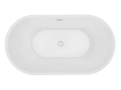 Baignoire Îlot|Vente-unique Baignoire îlot ovale - 180 L - L130 x H58 x P71 cm - Blanche - Acrylique - APOGON