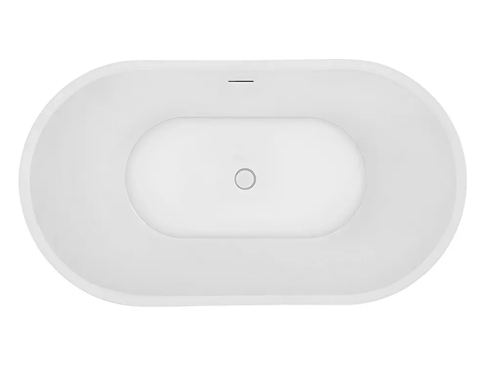 Baignoire Îlot|Vente-unique Baignoire îlot ovale - 180 L - L130 x H58 x P71 cm - Blanche - Acrylique - APOGON