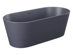 Baignoire Îlot|Vente-unique Baignoire îlot ovale - 255L - 159 x 74 x 56 cm - Bleu mat - Acrylique - LUZECA