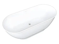 Baignoire Îlot|Vente-unique Baignoire îlot ovale - 210L - 150 x 74 x 57 cm - Blanc brillant - Acrylique - MOBULA