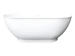 Baignoire Îlot|Vente-unique Baignoire îlot ovale - 210L - 150 x 74 x 57 cm - Blanc brillant - Acrylique - MOBULA