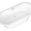 Baignoire Îlot|Vente-unique Baignoire îlot ovale - style retro - 180 L - 150 x 74 x 63 cm - Blanche - Acrylique - PELMATO