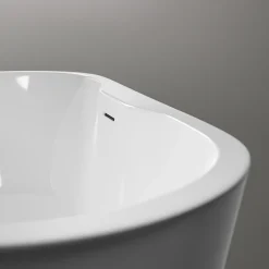 Bernstein Baignoire îlot ovale moderne salle de bain Acrylique - Garantie 5 ans - Blanc brillant - 165.5x74.5x58cm - ROMA PLUS 2.0