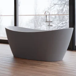 Baignoire Îlot|Spalina Baignoire îlot ovale NEROON 2.0 Grise L. 170 x l. 80 cm, by