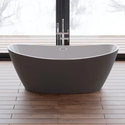 Baignoire Îlot|Spalina Baignoire îlot ovale NEROON 2.0 Grise L. 170 x l. 80 cm, by