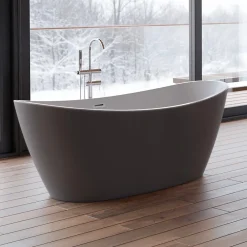 Baignoire Îlot|Spalina Baignoire îlot ovale NEROON 2.0 Grise L. 170 x l. 80 cm, by
