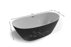 Baignoire Îlot|Spalina Baignoire îlot ovale Venecia, noir mat, 170x80 cm, by