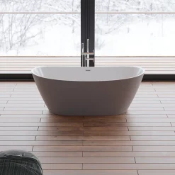 Baignoire Îlot|Spalina Baignoire îlot ovale Venecia, gris mat, 170x80 cm, by