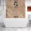 Baignoire Îlot|AICA Sanitaire Baignoire îlot rectangulaire L.170 x l.80 x H.58cm blanc en Acrylique - avec Bonde et trop plein , by AICA