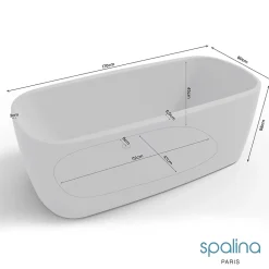 Spalina Baignoire îlot rectangulaire Dune 170x80 cm, blanc, by