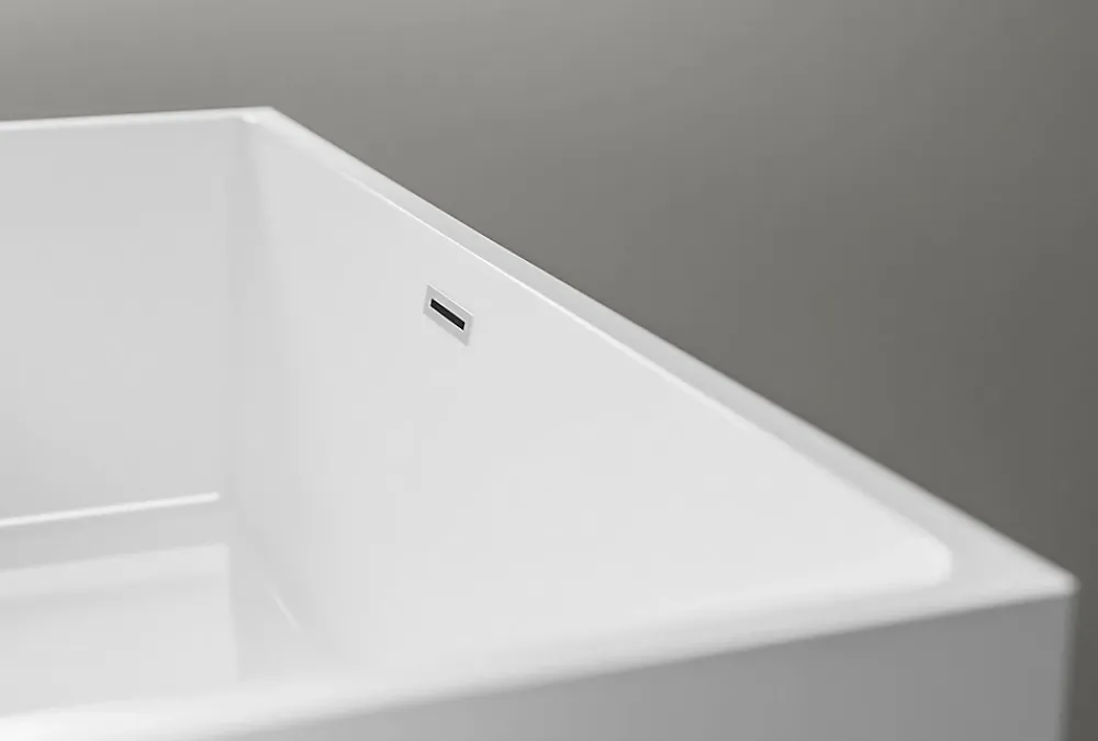 Baignoire Îlot|Bernstein Baignoire îlot rectangulaire VERONA acrylique blanc - 170x80x60cm - Garantie 5 ans - Avec robinet mitigeur 1521, Sans siphon