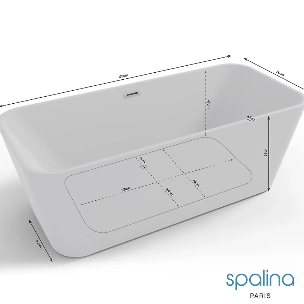 Spalina Baignoire îlot rectangulaire Stellar 170x80 cm, by