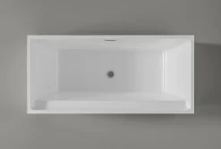Bernstein Baignoire îlot rectangulaire VERONA acrylique blanc - 170x80x60cm - Garantie 5 ans - Avec robinet mitigeur 8028, Avec siphon