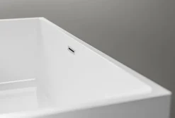 Bernstein Baignoire îlot rectangulaire VERONA acrylique blanc - 170x80x60cm - Garantie 5 ans - Avec robinet mitigeur 8028, Avec siphon