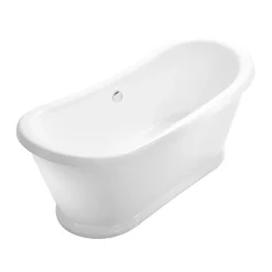 Rogier & Mothes Baignoire îlot retro sur socle ovale PITTSBURGH Blanche 177 cm