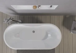 Bernstein Baignoire îlot ROMA PLUS 2.0 acrylique Blanc brillant 166x75x58cm Sans robinet