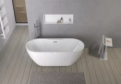 Bernstein Baignoire îlot ROMA PLUS 2.0 acrylique Blanc brillant 166x75x58cm Sans robinet