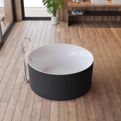 Spalina Baignoire îlot ronde Loom 2.0,noir mat, 130x130 cm, by