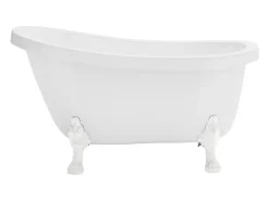 Vente-unique Baignoire îlot rétro avec pieds de lion blancs - 200 L - 145 x 74 x 77 cm - Blanche - NISOS II