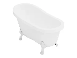 Vente-unique Baignoire îlot rétro avec pieds de lion blancs - 200 L - 145 x 74 x 77 cm - Blanche - NISOS II