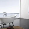 Baignoire Îlot|Bernstein Baignoire îlot sabot design sur pieds 176x71x77cm PARIS blanc, Pieds Doré + robinet mitigeur 1414 or