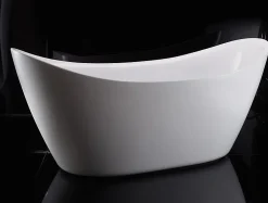 Baignoire Îlot|Bernstein Baignoire îlot SIENA acrylique blanc mat - 173x73x75cm - Garantie 5 ans - Avec robinet mitigeur 1521, Avec siphon
