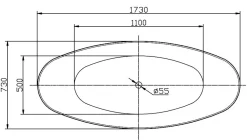 Baignoire Îlot|Bernstein Baignoire îlot SIENA acrylique blanc mat - 173x73x75cm - Garantie 5 ans - Avec robinet mitigeur 1521, Avec siphon