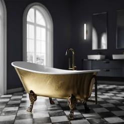 Baignoire Îlot|Bernstein Baignoire îlot sur pieds rétro acrylique PARIS PREMIUM OR - Garantie 5 ans, 175x74cm